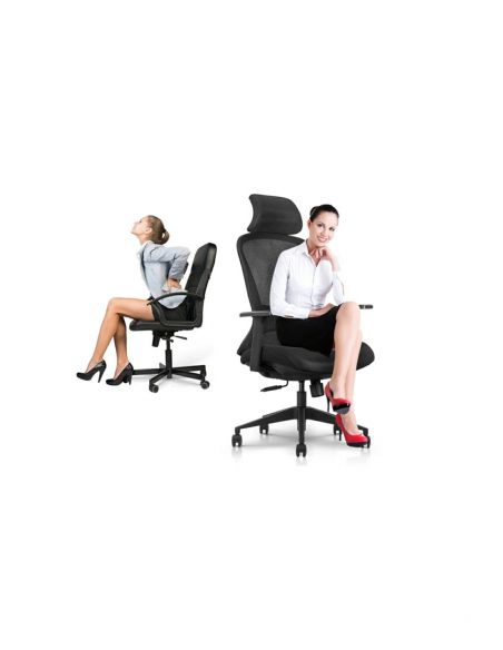 Крісло KRESLALUX K2-BH BLACK, ергономічне