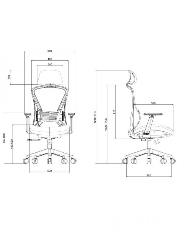 Крісло KRESLALUX K2-BH GREY, ергономічне