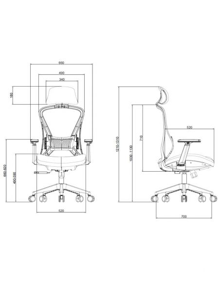 Крісло KRESLALUX K2-BH GREY, ергономічне