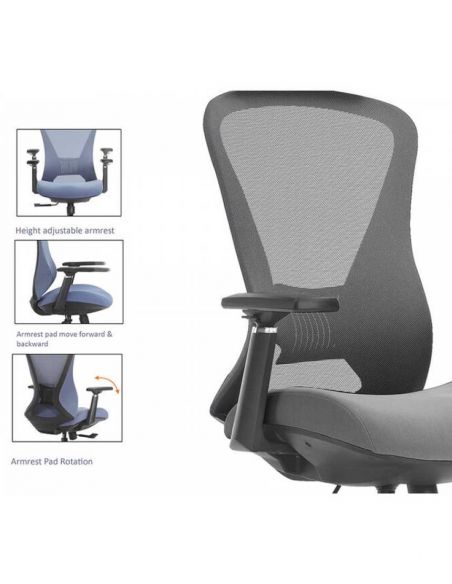 Крісло KRESLALUX K2-BH GREY, ергономічне