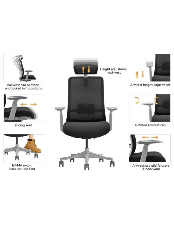 Крісло KRESLALUX V1-BH BLACK,...