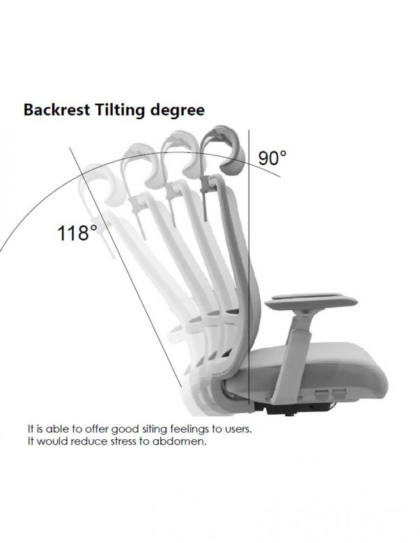 Крісло KRESLALUX V1-GH GREY, ергономічне