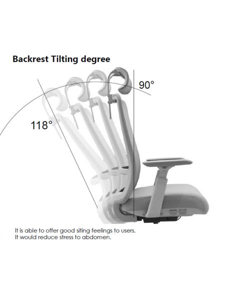 Крісло KRESLALUX V1-GH GREY, ергономічне