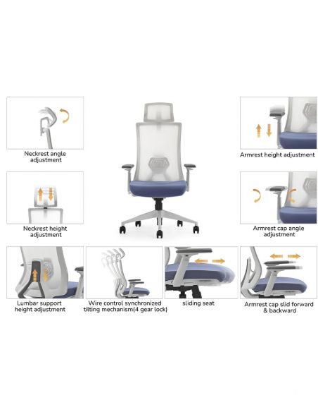 Крісло KRESLALUX SK9-GH GREY, ергономічне