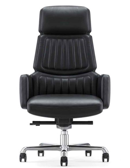 Крісло CRONUS  A2411-1 для керівника, шкіряне, чорний колір