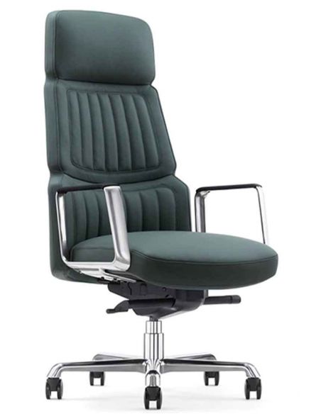 Крісло CRONUS A2411-P для керівника, шкіряне, чорний колір