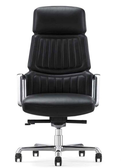 Крісло CRONUS A2411-P для керівника, шкіряне, чорний колір