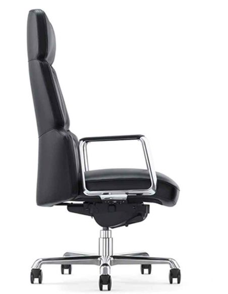 Крісло CRONUS A2411-P для керівника, шкіряне, чорний колір