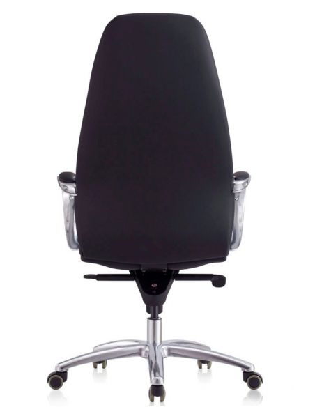 Крісло F185 BL для керівника, чорне, шкіряне