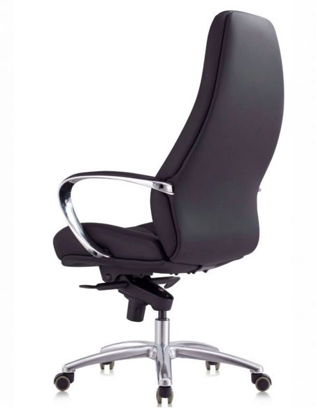 Крісло F185 BL для керівника, чорне, шкіряне