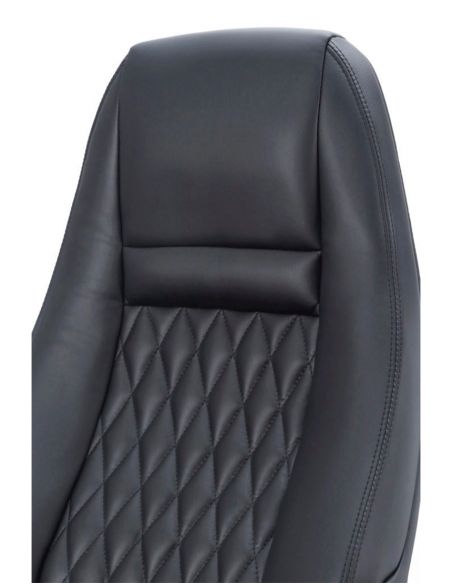 Крісло F185 BL для керівника, чорне, шкіряне