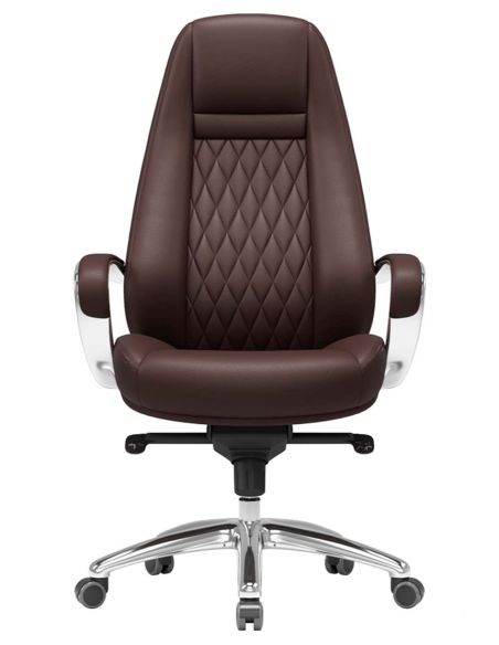 Крісло F185 BRL для керівника, коричневе, шкіряне