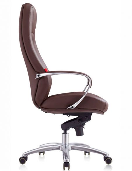 Крісло F185 BRL для керівника, коричневе, шкіряне