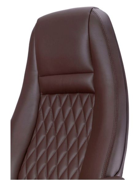 Крісло F185 BRL для керівника, коричневе, шкіряне
