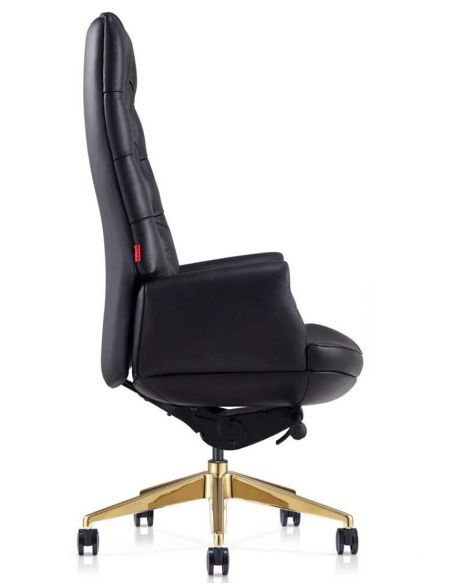 Крісло 9132 BL для керівника, чорне, шкіряне