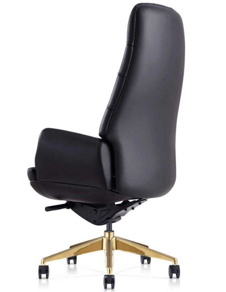 Крісло 9132 BL для керівника, чорне, шкіряне