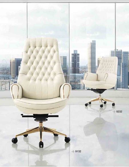 Крісло 9132 BRL для керівника, коричневе, шкіряне