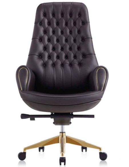 Крісло 9132 BRL для керівника, коричневе, шкіряне