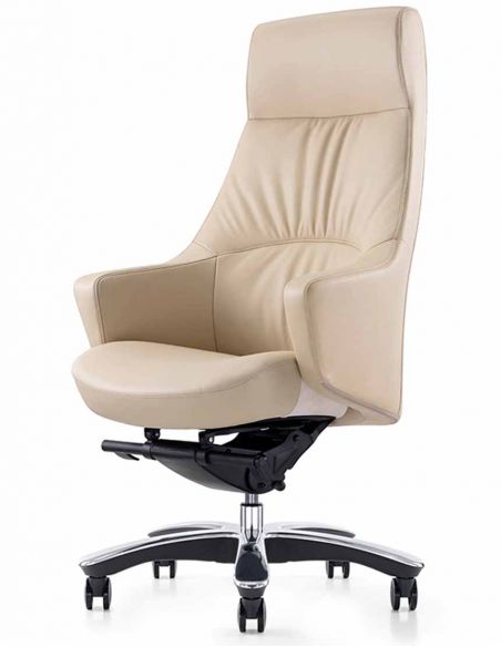 Крісло A2208 для керівника, бежеве, шкіряне