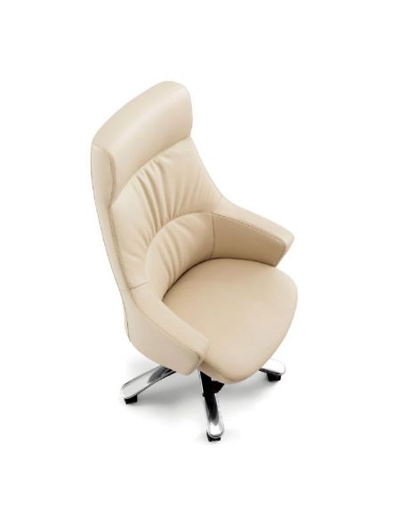 Крісло A2208 для керівника, бежеве, шкіряне