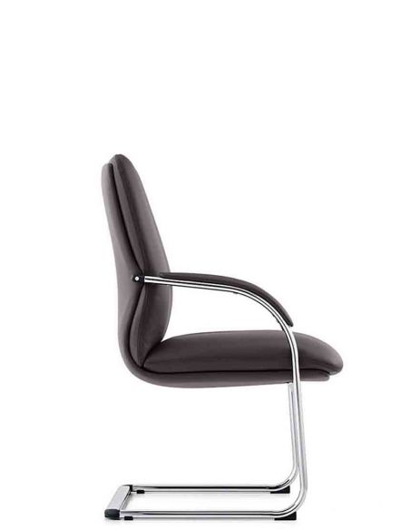 Крісло C2216 для відвідувача, чорне, шкіряне