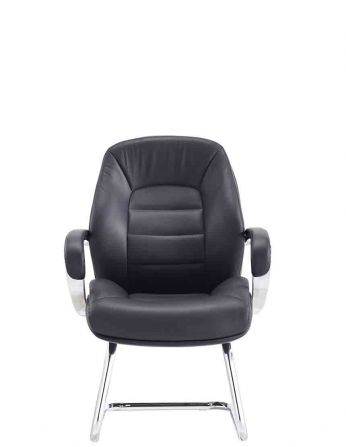Крісло F381 BL для відвідувача, чорне, шкіряне 2