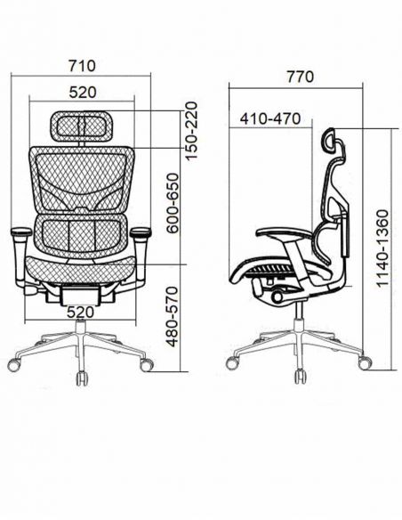 Крісло HOOKAY SAIL 2 GREY (RSA2M01-G), ергономічне, з підставкою для ніг