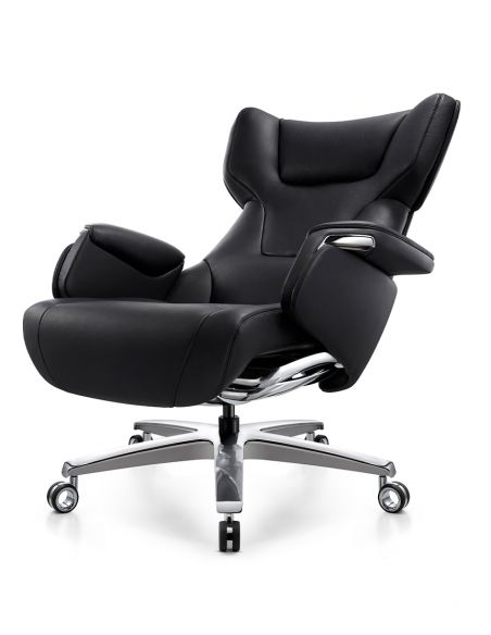 Крісло KRESLALUX ROWAN BLACK для керівника, шкіряне