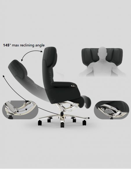 Крісло KRESLALUX ROWAN BLACK для керівника, шкіряне