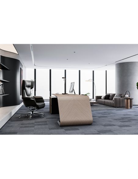 Крісло KRESLALUX ROWAN BLACK для керівника, шкіряне