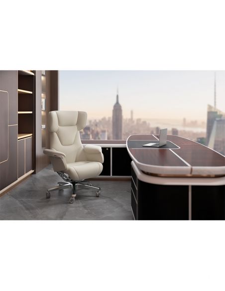 Крісло KRESLALUX ROWAN IVORY для керівника, шкіряне