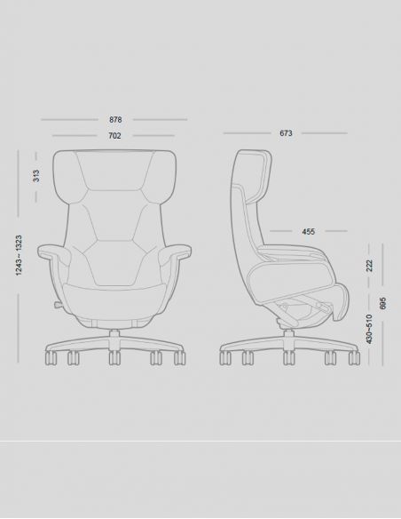 Крісло KRESLALUX ROWAN IVORY для керівника, шкіряне