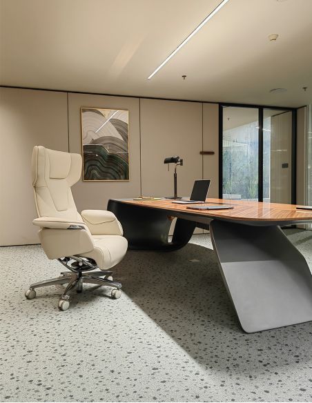 Крісло KRESLALUX ROWAN IVORY для керівника, шкіряне