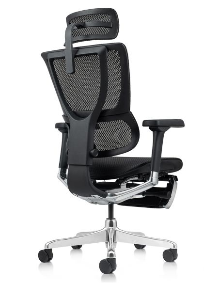 Крісло MIRUS-IOO 2 (IOOE2-AB-HAM-5D-L-LMT, сітка Т-168-B1-BLACK), ергономічне, з підставкою під ноги