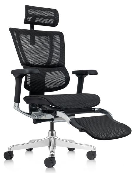 Крісло MIRUS-IOO 2 (IOOE2-AB-HAM-5D-L-LMT, сітка Т-168-B1-BLACK), ергономічне, з підставкою під ноги