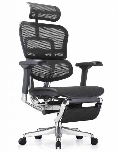 Крісло ERGOHUMAN ELITE 2 (EHE2-AB-HAM-5D-L-LM, сітка T-168-B1 BLACK), ергономічне, з підставкою під ноги