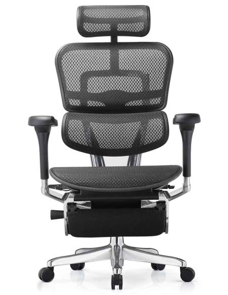Крісло ERGOHUMAN ELITE 2 (EHE2-AB-HAM-5D-L-LM, сітка T-168-B1 BLACK), ергономічне, з підставкою під ноги