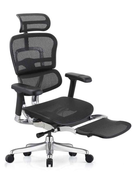 Крісло ERGOHUMAN ELITE 2 (EHE2-AB-HAM-5D-L-LM, сітка T-168-B1 BLACK), ергономічне, з підставкою під ноги