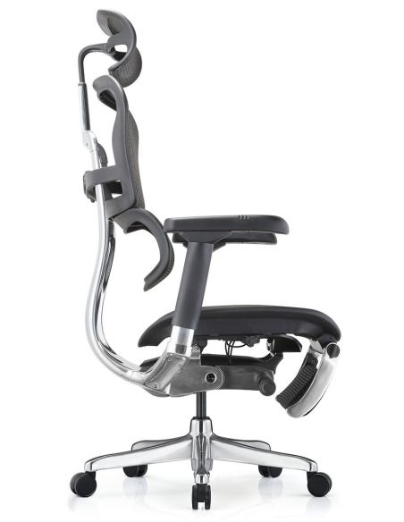 Крісло ERGOHUMAN ELITE 2 (EHE2-AB-HAM-5D-L-LM, сітка T-168-B1 BLACK), ергономічне, з підставкою під ноги