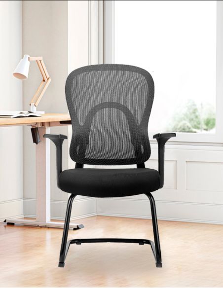 Крісло KRESLALUX GO-SIT 645-1C BLACK, для відвідувача, на полозах