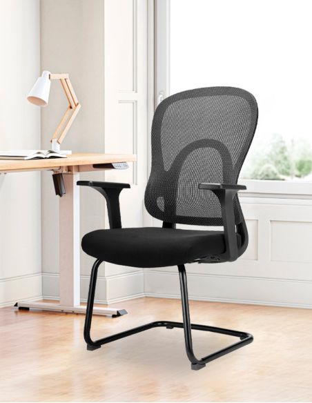 Крісло KRESLALUX GO-SIT 645-1C BLACK, для відвідувача, на полозах