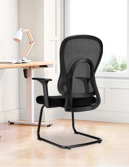 Крісло KRESLALUX GO-SIT 645-1C BLACK, для відвідувача, на полозах