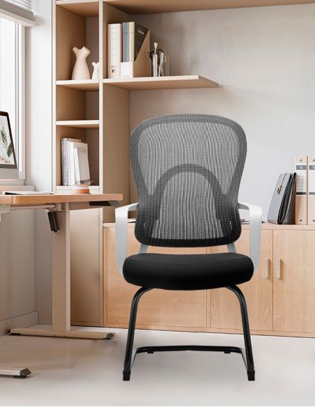 Крісло KRESLALUX GO-SIT 645-C LIGHT GREY, для відвідувача, на полозах