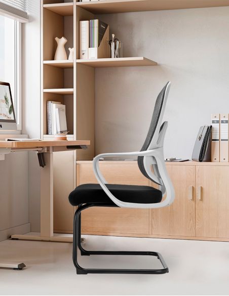 Крісло KRESLALUX GO-SIT 645-C LIGHT GREY, для відвідувача, на полозах