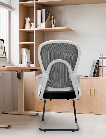 Крісло KRESLALUX GO-SIT 645-C LIGHT GREY, для відвідувача, на полозах