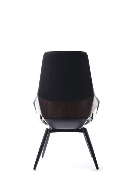 Крісло FK005-C для відвідувача, шкіряне, чорне