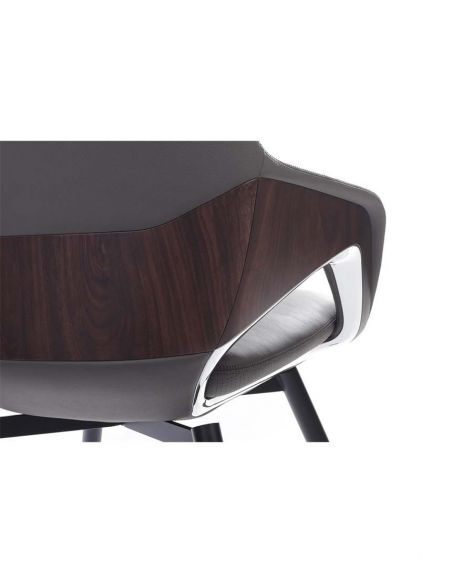 Крісло FK005-C для відвідувача, шкіряне, чорне