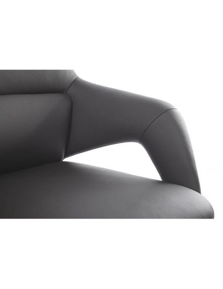 Крісло FK005-C для відвідувача, шкіряне, чорне