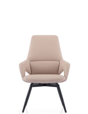 Крісло FK005-C для відвідувача, шкіряне, бежеве 2