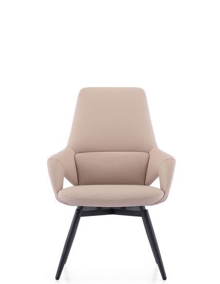Крісло FK005-C для відвідувача, шкіряне, бежеве
